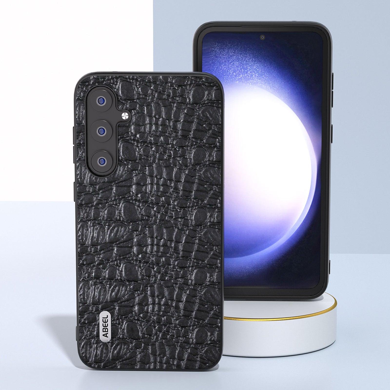 ABEEL For Samsung Galaxy S23 FE Genuine Cow Leather Coated PC TPU Anti-scratch Cover Canopy Texture Phone Case ABEEL For Samsung Galaxy S23 FE Genuine Cow Leather Coated PC TPU Anti-scratch Cover Canopy Texture Phone Case
